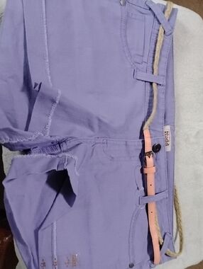 Mudd Lavender Purple Shorts with Pink Belt
